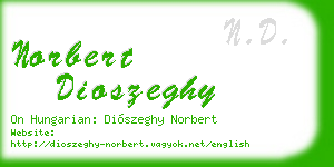 norbert dioszeghy business card